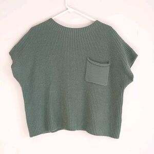 Ugerlov Sweater Pullover Women XL Green Merino Wool Blend Chunky Boxy Lagenlook